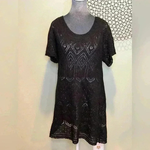 H&M - Knit sweater tunic short sleeve black - Size Medium - Picture 2 of 5
